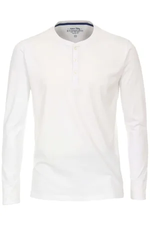 Redmond Casual Regular Fit Longsleeve wit, Effen