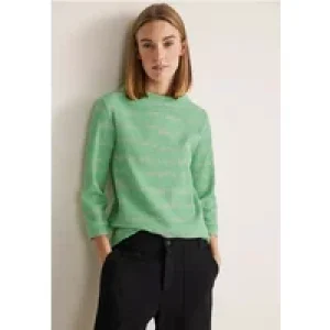 Street One Dames Shirt met gestreepte structuur in Groen