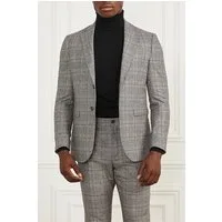 GUESS Sean Notch Blazer Black/white/red Check