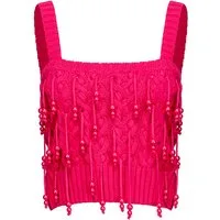 PINKO Potassio Top Mix Trecce E Fettucce Raspberry Red