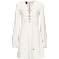 PINKO Affabile Abito Crepe Fluido Con Stringature Silk White