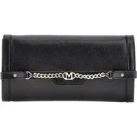 GUESS Medium Satchel Chain Jet Black Clutch Bag