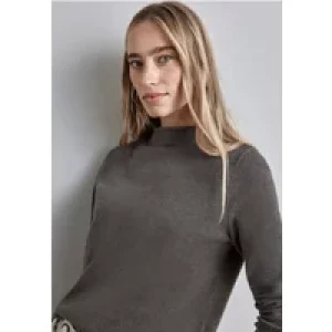 Street One Dames Trui met rolzoom in Bruin