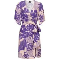 PINKO Accolto Abito Marocaine Stampa Tropical Nude/purple