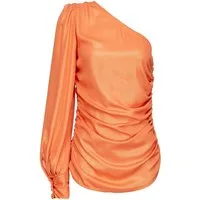 PINKO Birillo Blusa Georgette Lamina Brendy Melon