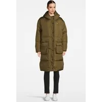 Lyle & Scott Longline Hooded Puffer Jacket W799 Deep Olive