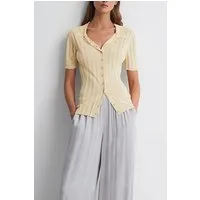 Reiss Stella-fitted Cardigan Lemon