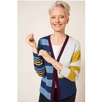 White Stuff Reversible Stripe Cardi Navy