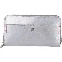 White Stuff Fern Zip Around Purse Silver Tone Metallic