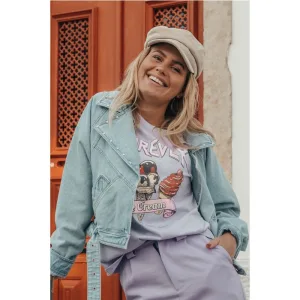 Vila Viellette ss satin top noos lila