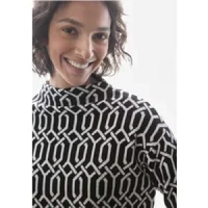 Street One Dames Jaquard trui in Zwart