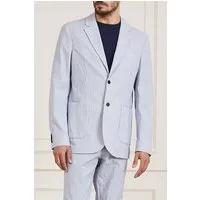 GUESS Grant Patch Pkts Blue And White Blazer