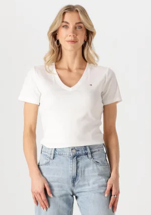 Tommy Hilfiger T-Shirt Dames New Slim Cody V-nk Ss,