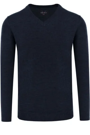Marvelis Casual Trui V-hals marine, Effen