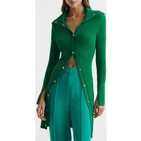 Reiss Ria-button Cardigan Green