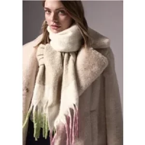 Street One Studio Dames Sjaal met kleurrijke franjes in Wit