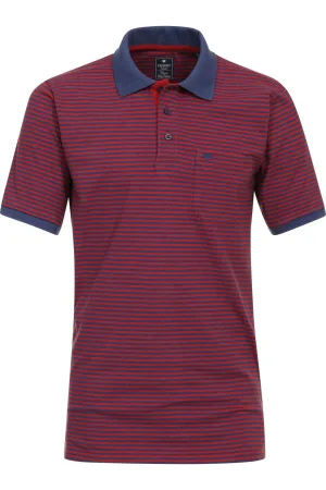 Redmond Casual Polo shirt Korte mouw rood/blauw