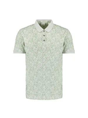 No Excess Polo Pique Allover Printed Groen heren