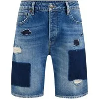 We Fashion 5-pocket Mid Waist Dark Blue