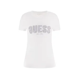 Dames T-shirt met ronde hals van kant Guess