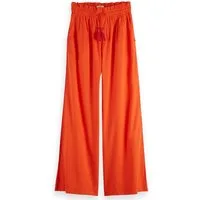 Scotch & Soda High Rise Cotton Voile Pull On Pant Candy Red