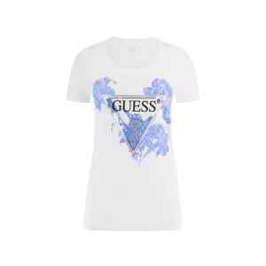 T-shirt met bloemen driehoek voor dames Guess