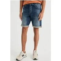 We Fashion 5-pocket Mid Waist Dark Blue