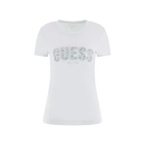 Dames T-shirt met ronde hals van kant Guess