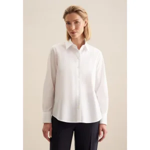 seidensticker Overhemdblouse Zwarte roos Lange mouwen kraag uni