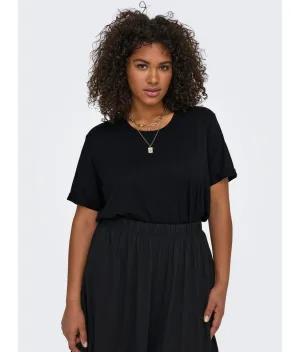 ONLY CARMAKOMA Shirt met korte mouwen CARMOSTER S/S FOLD UP TOP JRS NOOS