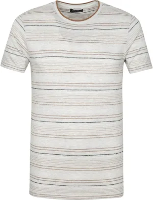 Dstrezzed T-shirt Strepen Lichtgrijs