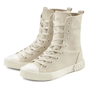 Lascana Laarsjes in combat-look, high top sneaker, veterschoen, textiel laarzen