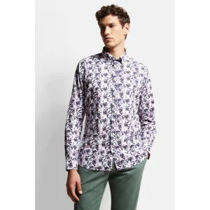 Bugatti Overhemd met lange mouwen met blaadjesprint