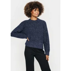 Saint Tropez Gebreide trui HalfaSZ Pullover gemaakt van glittergaren
