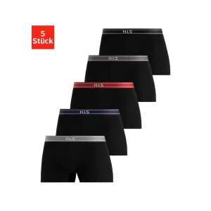 H.I.S Boxershort voor heren met strepen en logo op de band (set, 5 stuks)