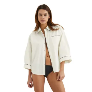 Marc O’Polo Oversized shirt Mix N Match Poplin met contrastkleurige pipings