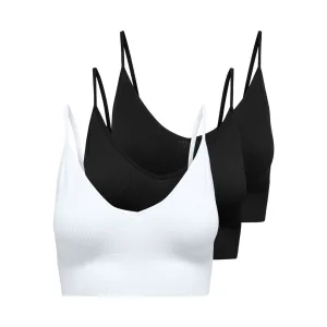 Only Bustier ONLVICKY RIB S-L V-NECK 3-PACK TOP NOOS (set, 3-delig)