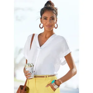 Vivance Blouse met korte mouwen in losse snit, damesblouse, casual, business-look