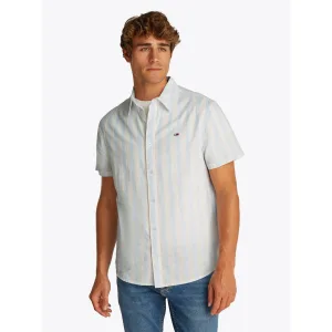 TOMMY JEANS Overhemd met korte mouwen TJM REG LINEN BLEND STP SS SHIRT