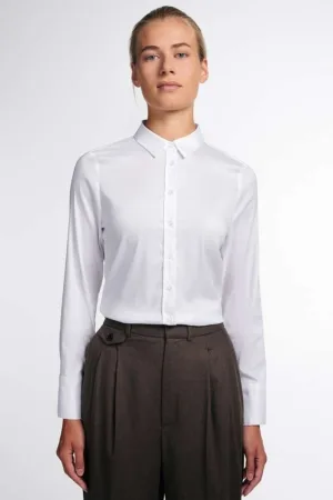 ETERNA Performance Dames Overhemd wit, Effen