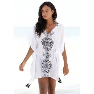 Buffalo Tuniek gemaakt van crêpe viscose, blousejurk, strandkleding, transparant