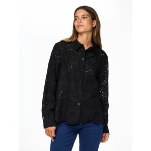 pieces Kanten blouse PCVILDE LS SHIRT WVN NOOS