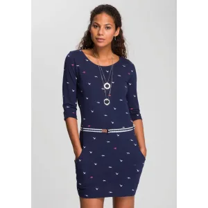 KangaROOS Jerseyjurk figuurvolgende pasvorm, van katoenmix (set, Met een afneembare riem)