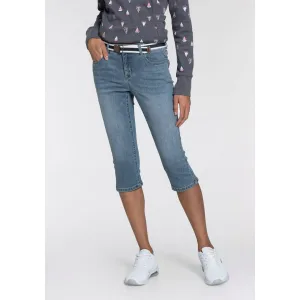 KangaROOS Capri jeans Capri-jeans met riem Skinny fit, met split, normale taille (set, Met een afneembare riem)