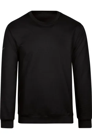 TRIGEMA Sweatshirt ronde halszwart, Effen