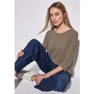 Street One Dames Shirt met gebreide look in Bruin