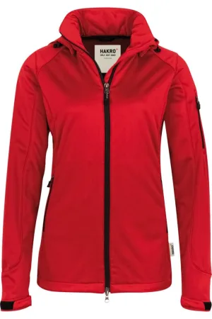 HAKRO 248 Dames Softshell Jas rood, Effen