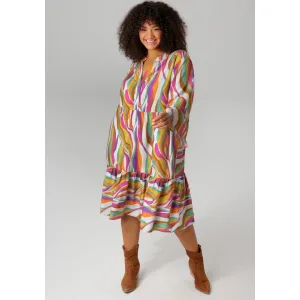 Aniston PLUS Tuniekjurk met kleurrijke, grafische print – nieuwe collectie