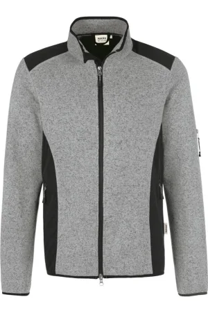 HAKRO 836 Fleece jas grijs, Tweekleurig