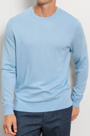 OLYMP Casual Trui ronde hals lichtblauw, Effen